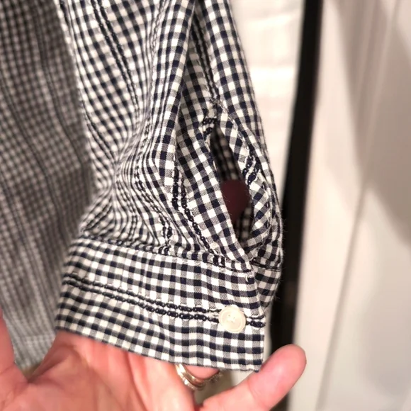 Talbots Women's Black and White‎ Checkered Women's Top Size Small - Picture 4 of 11